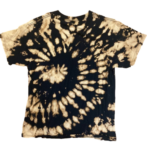 Tie dye shirt size large short sleeved bleached black tshirt top - Picture 5 of 5